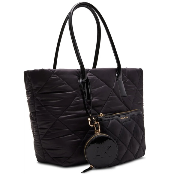 Anne Klein Black Quilted Tote Bag - Picture 2 of 6